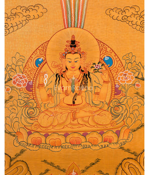 Sacred Thangka of Four-Armed Chenrezig