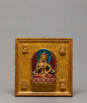 Handmade Buddhist Deity Relief Wall Hanging