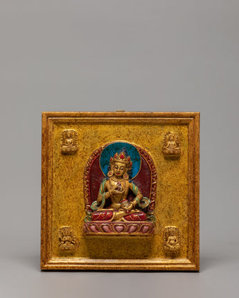 Handmade Buddhist Deity Relief Wall Hanging