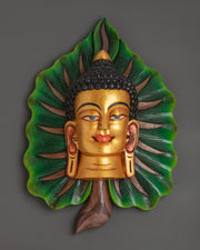 Buddha Wall Hanging on Bodhi Leaf