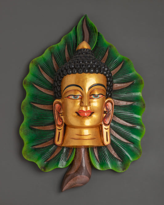 Buddha Wall Hanging on Bodhi Leaf