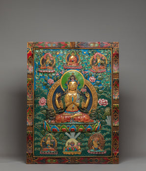 Bodhisattva Chenresig Thangka Wall Hanging