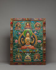 Bodhisattva Chenresig Thangka Wall Hanging