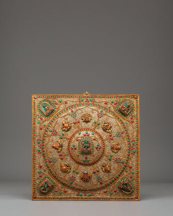 Tibetan Wall Hanging with Buddhist Deities 
