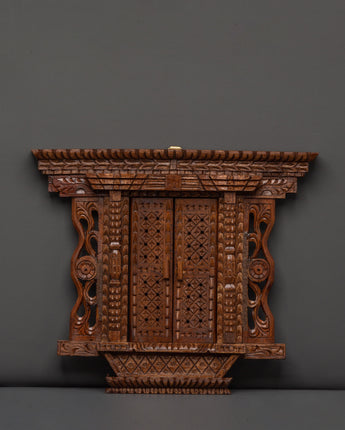 Traditional Newari Wooden Hand Carved Door