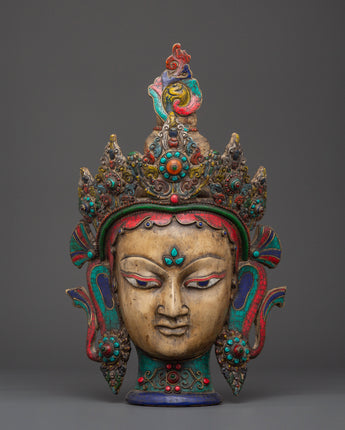 Colorful deity wall hanging mask