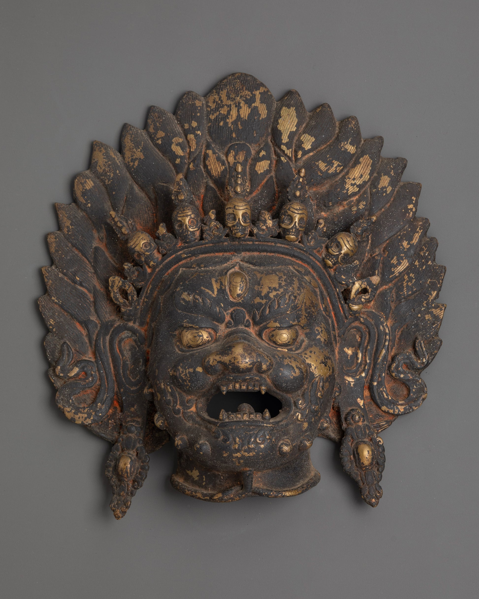 Brass Bharirav Mask Wall Hanging