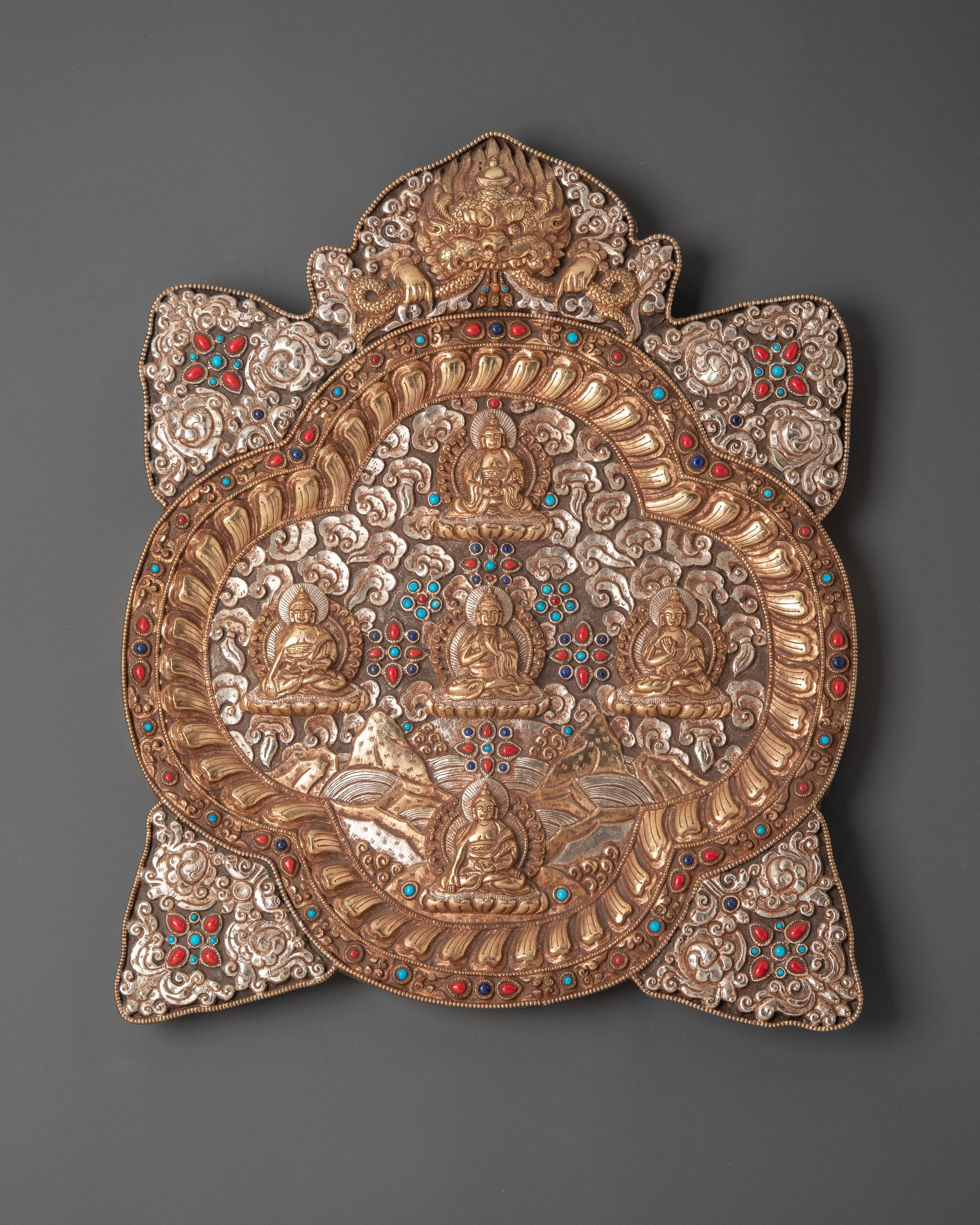 Handcrafted Five Buddha Wall Hanging