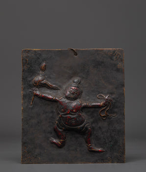 Sacred Guardian Sculpture Wall Hanging | Brass Plaque for Spiritual Spaces