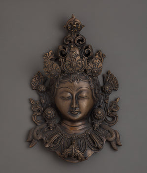 Oxidized Brass Green Tara Wall Hanging