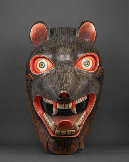 Rat Mask Wooden Wall Hanging