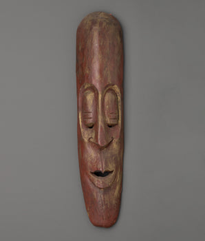 Hand-Carved Wooden Tribal Wall Mask 