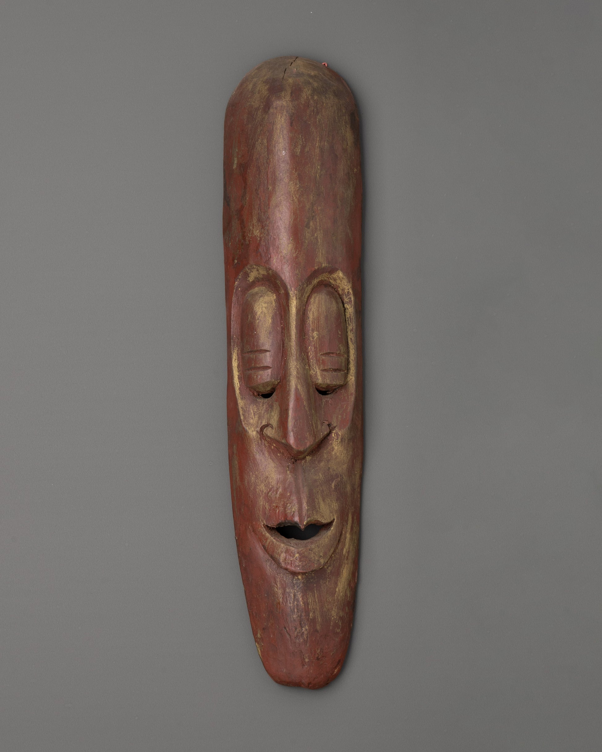 Hand-Carved Wooden Tribal Wall Mask