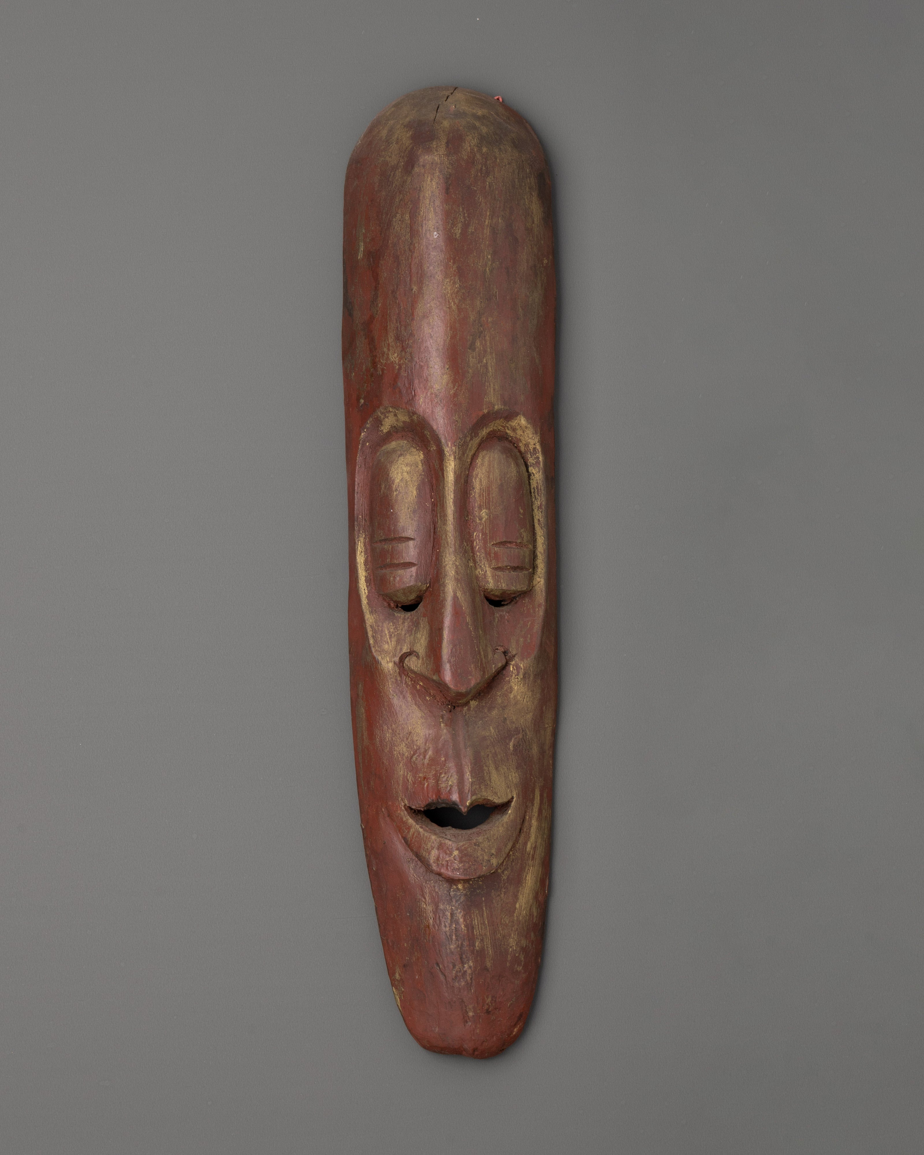 Hand-Carved Wooden Tribal Wall Mask