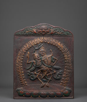 Protector Deity Chitipati Wall Hanging | Spiritual Copper Wall Art for Protection