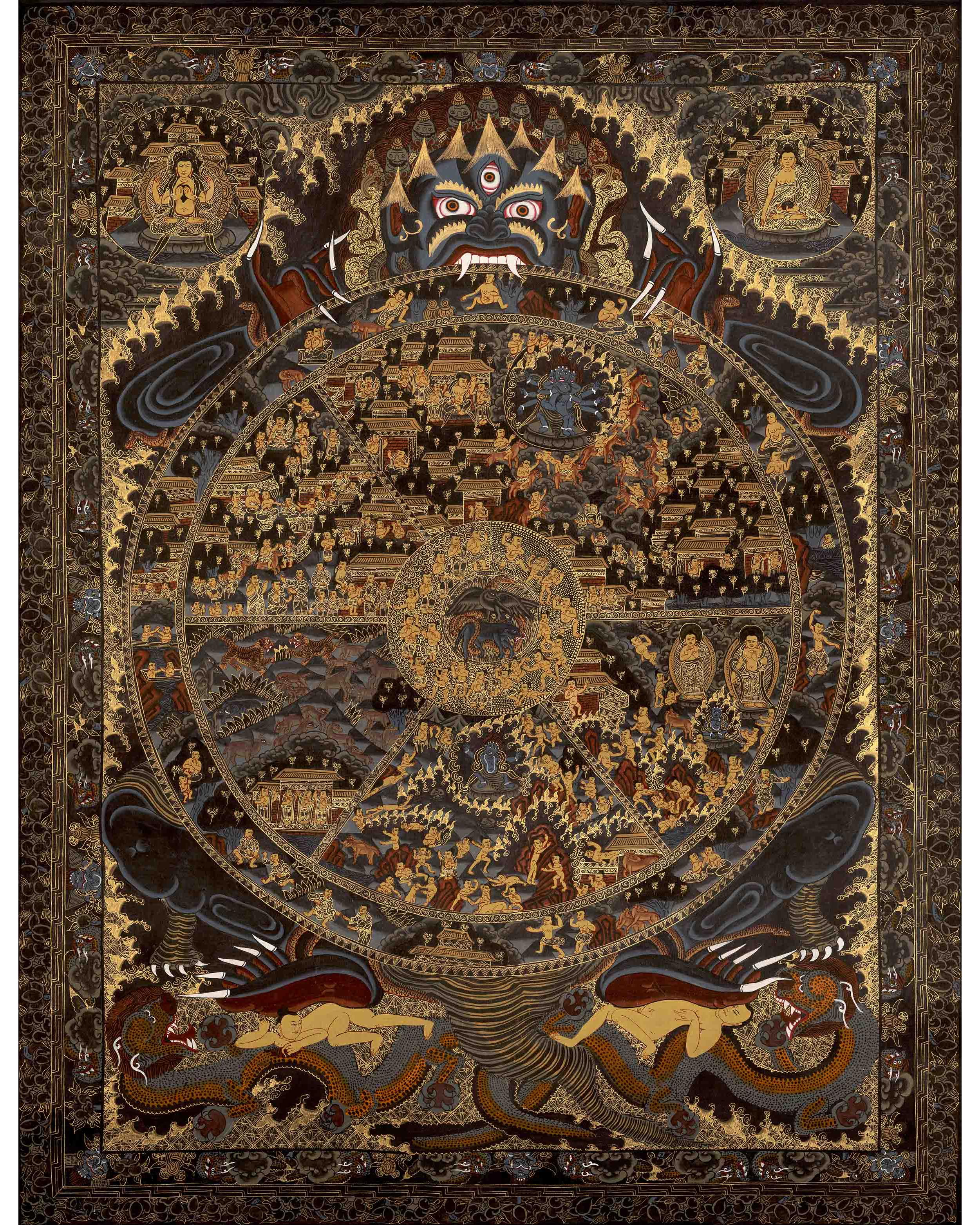 Hand-Painted Wheel Of Life Thangka