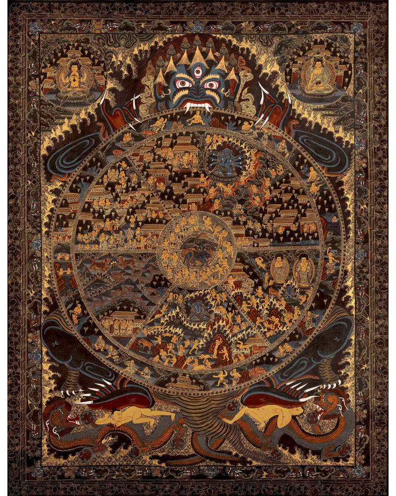 Hand-Painted Wheel Of Life Thangka