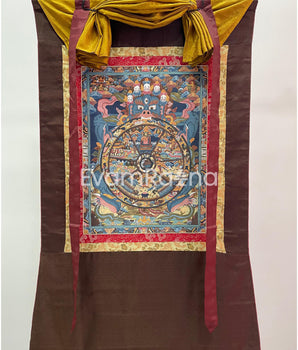 Brocaded Wheel of Life Thangka