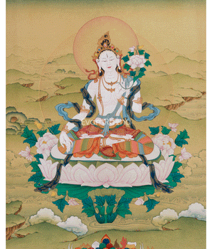 Female Buddhist Goddess White Tara Thangka
