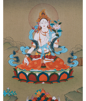 Buddhist Goddess White Tara Thangka