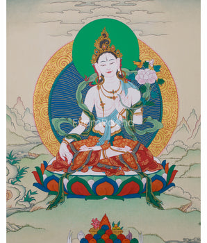 Original Tibetan White Tara Painting