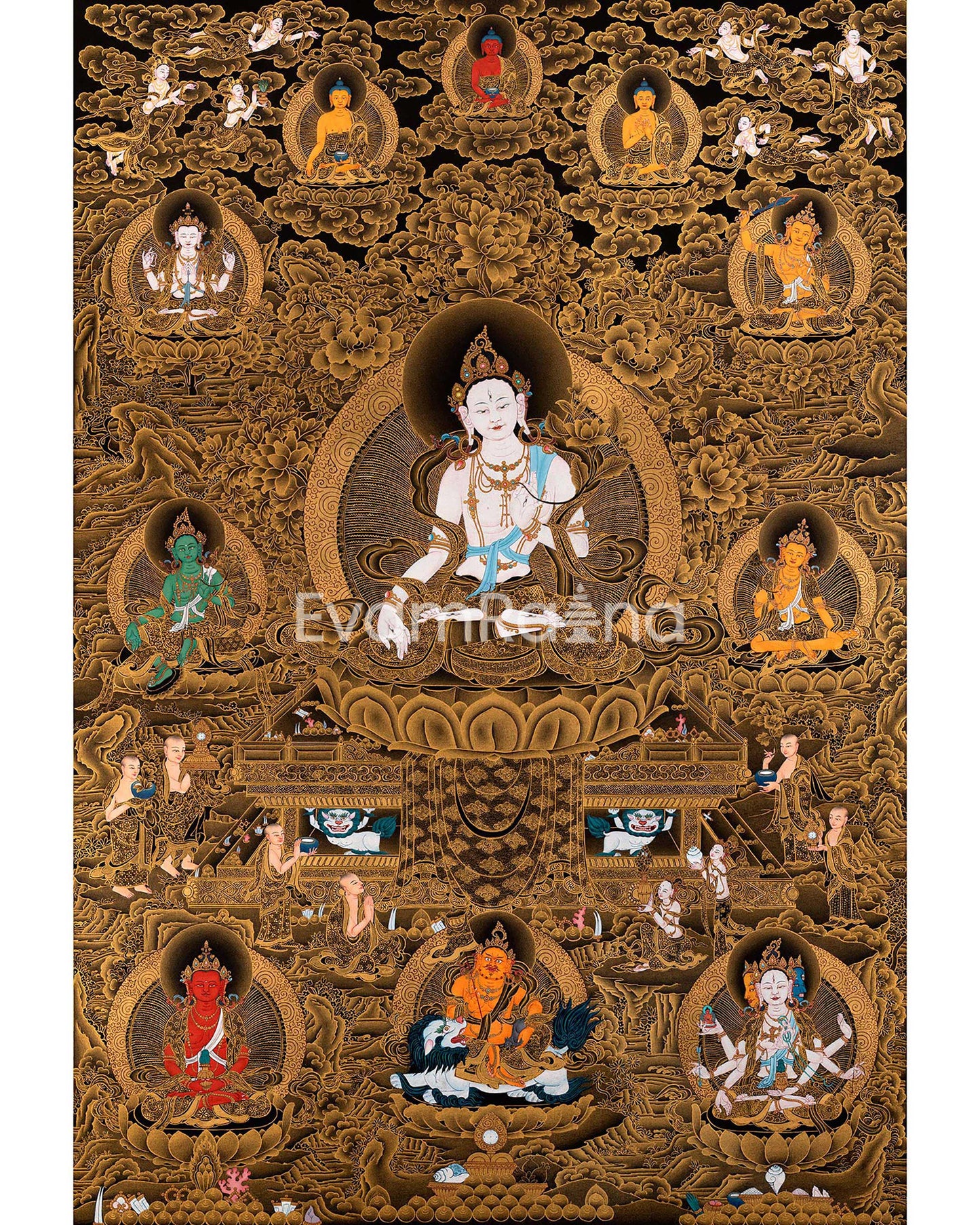 White Tara, Tibetan Thangka, High Quality Canvas, Thangka Print