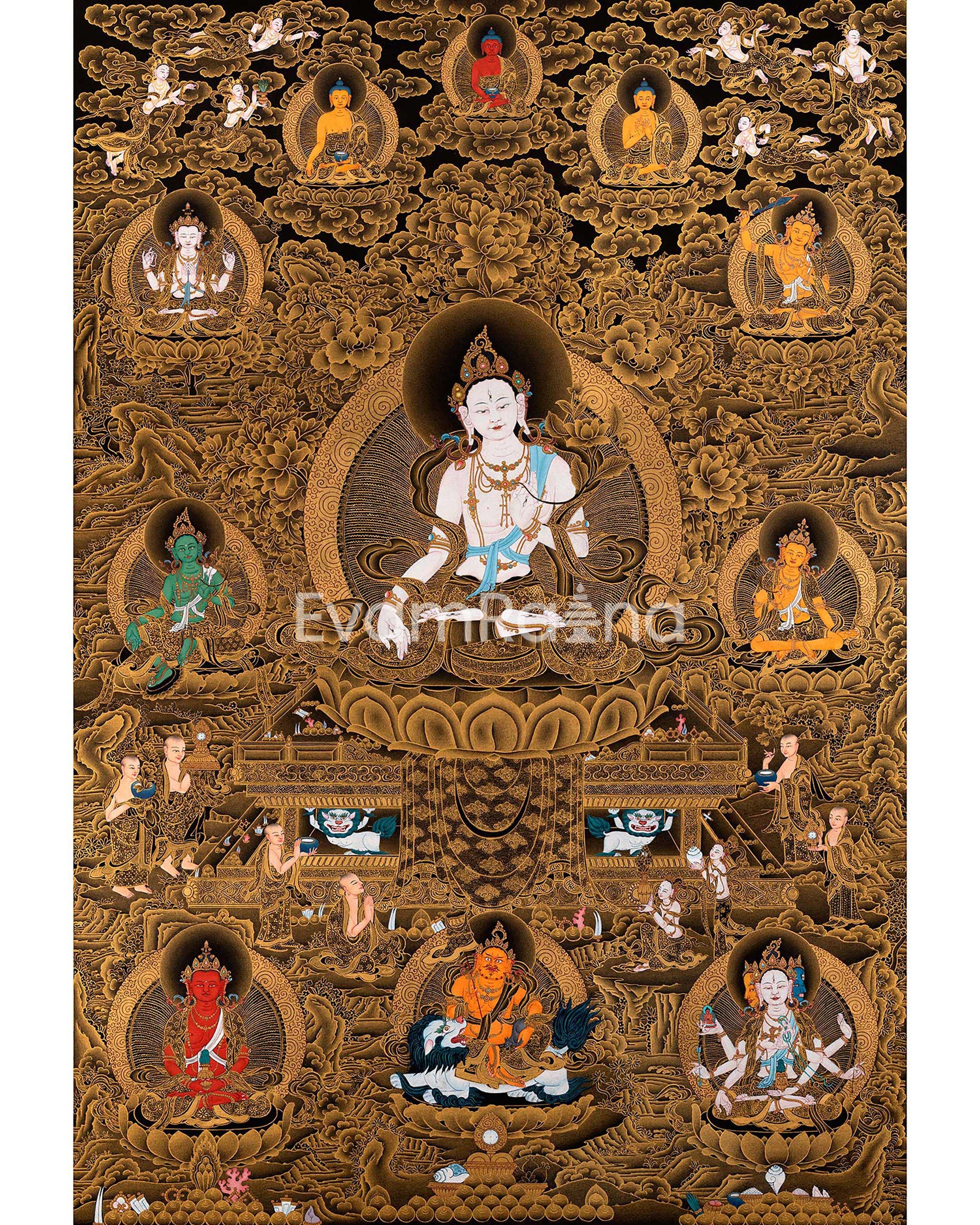 White Tara, Tibetan Thangka, High Quality Canvas, Thangka Print