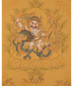 White Dzambala Thangka Painting