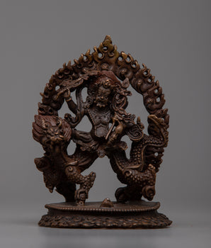 Oxidized Copper White Dzambhala Statue