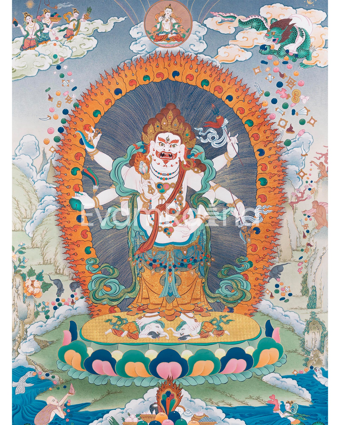 White Mahakala  Thangka