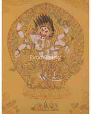 White Mahakala Thangka Painting