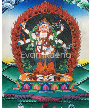 White Six armed Mahakala Thangka