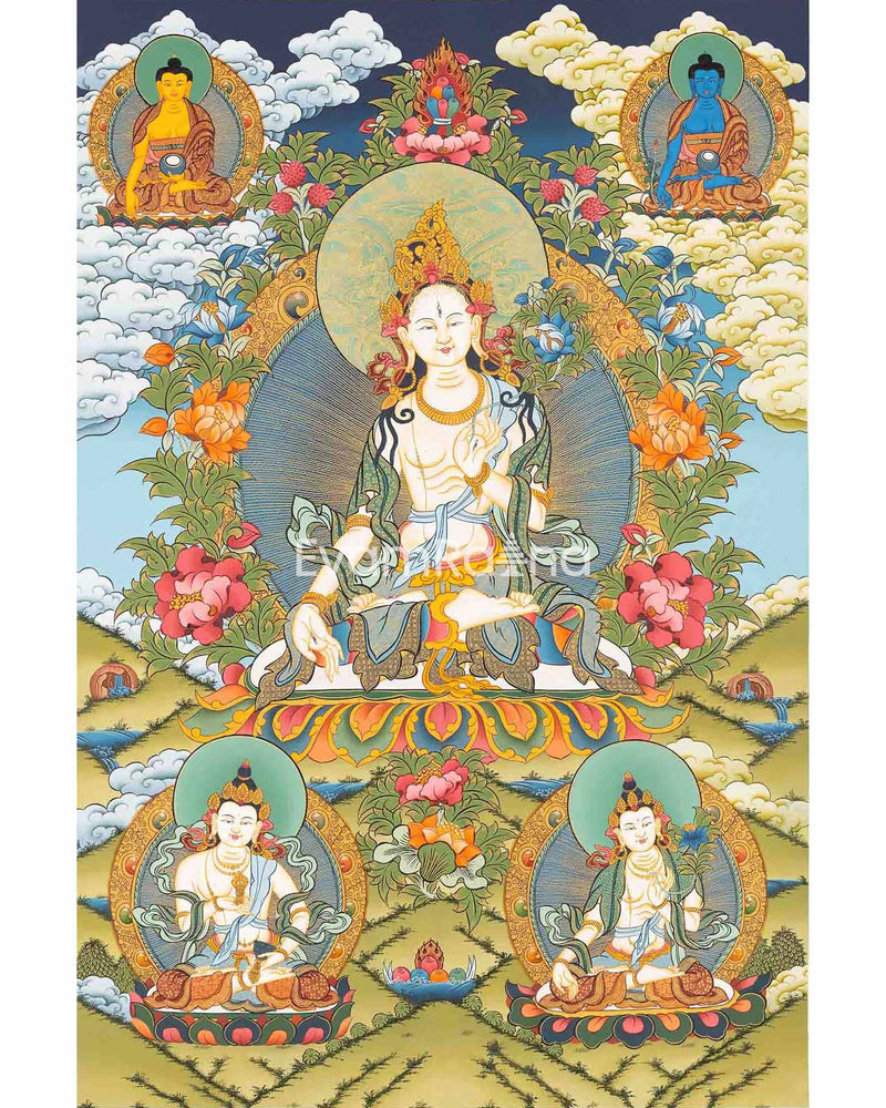 hite Tara Thangka Painting 