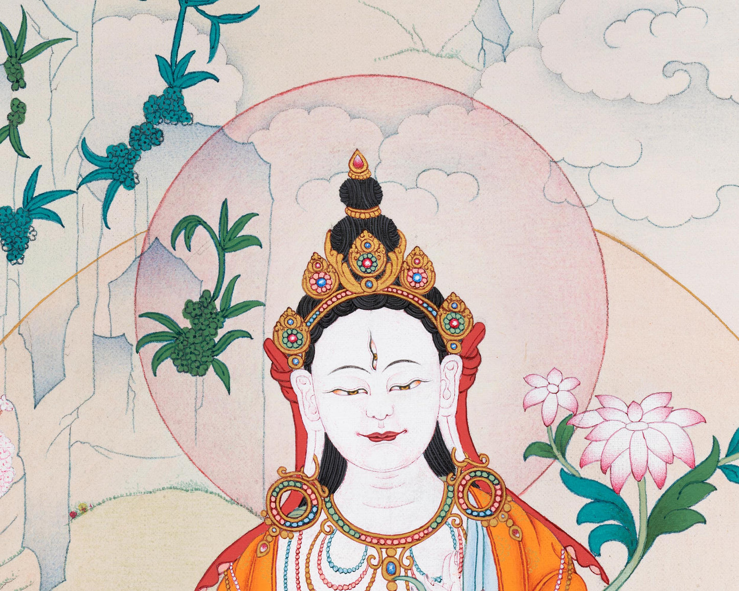 Divine Goddess White Tara Thangka