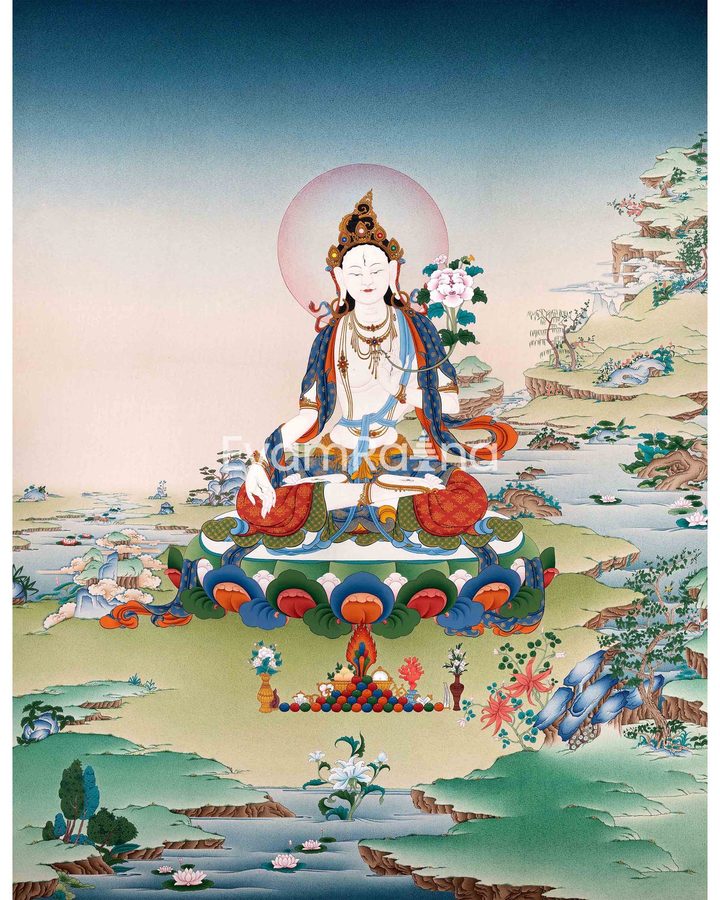 White Tara Thangka Print