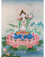 Elegant Dolma Karpo (White Tara) Canvas Print 