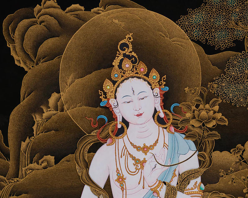 Sita Tara 24K Gold Thangka |  Divine Feminine | Compassion and Healing Art