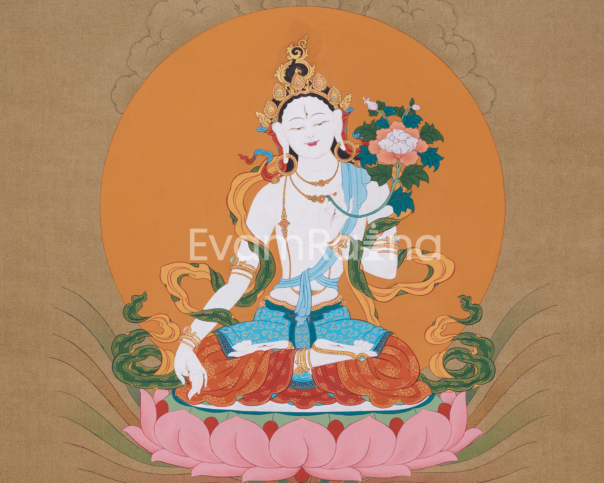 White Tara Bodhisattva | The Goddess of Compassion and Healing | Traditional Artwork