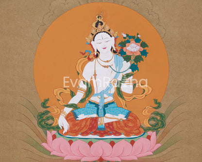 White Tara Bodhisattva | The Goddess of Compassion and Healing | Traditional Artwork