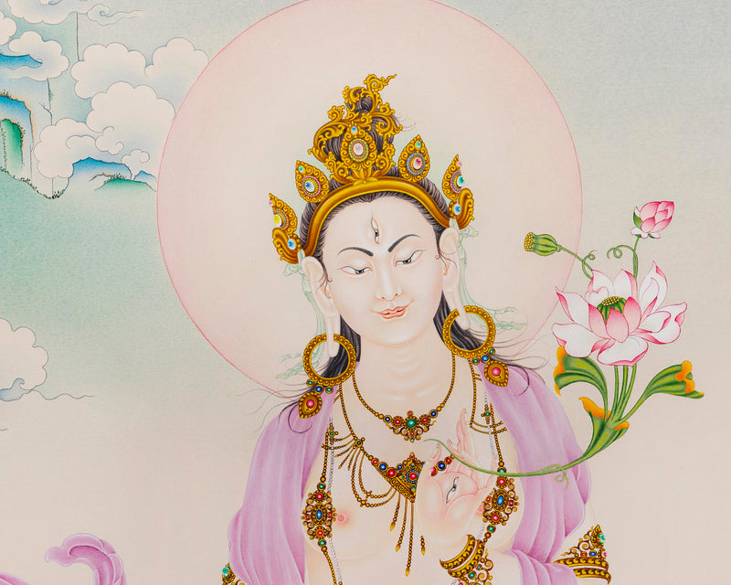 Karma Gardi Masterpiece, Goddess White Tara Thangka