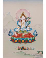 Seven Eyed Goddess Thangka | White Tara Figurine | Compassionate Healing