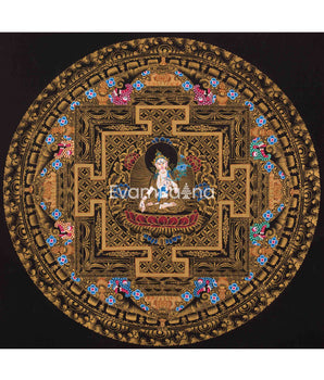 White Tara Mandala Thangka Painting