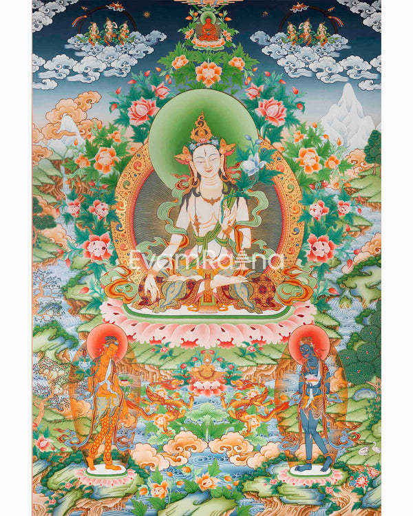 White Tara Thangka Print