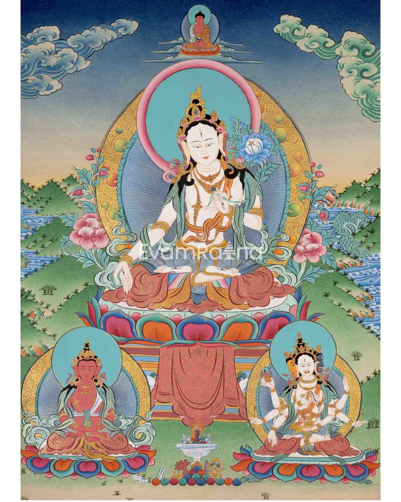 White Tara Thangka Painting