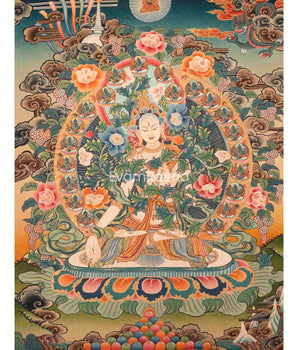 White Tara Thangka Painting