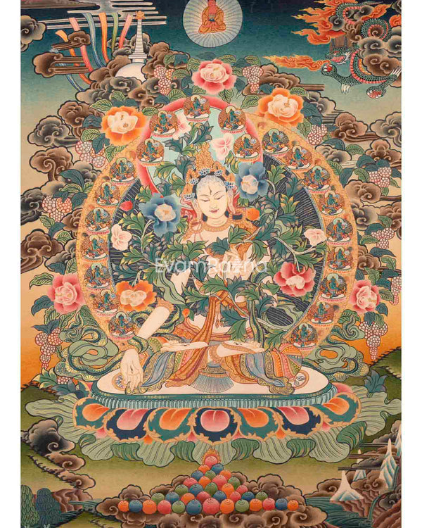 White Tara Thangka Painting