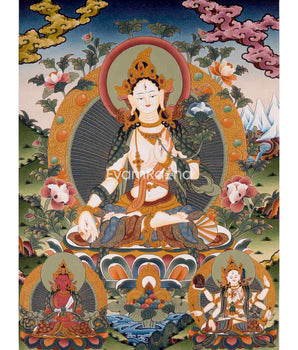White Tara Thangka Painting