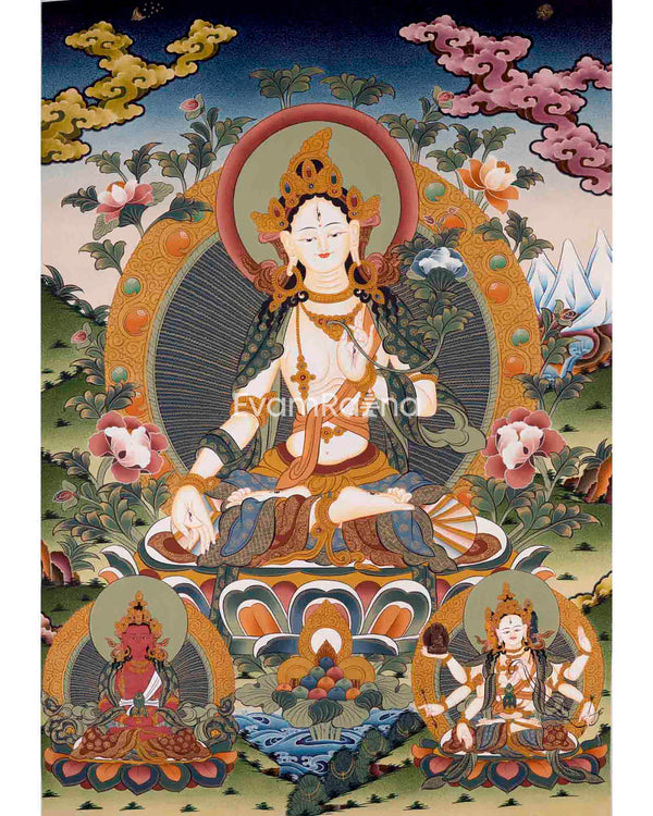 White Tara Thangka Painting