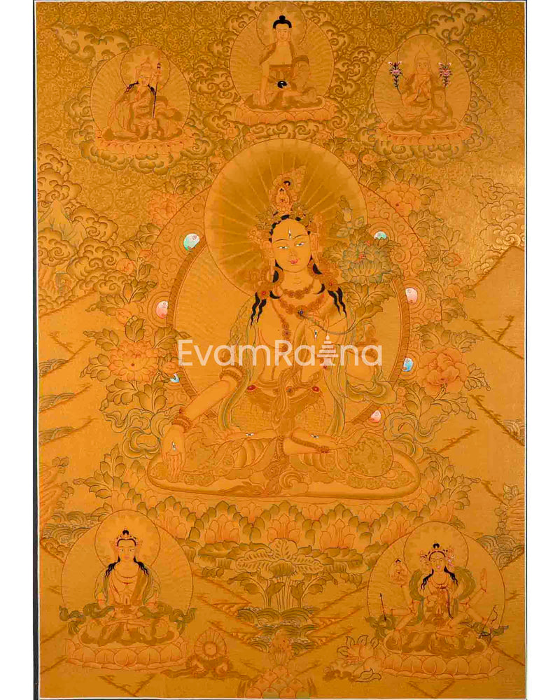 White Tara Thangka Painting