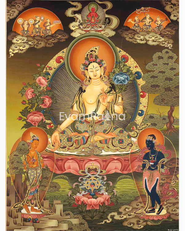 White Tara Thangka Print